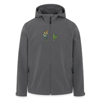 Triceratops Robot Transformation - Men’s Recycled Softshell Jacket by Stanley/Stella - black - Front - AI Model Male 185 light (185cm)