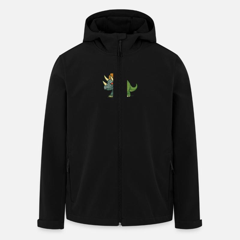 Triceratops Robot Transformation - Men’s Recycled Softshell Jacket by Stanley/Stella - black