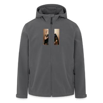 Powerful glamorous woman in a black suit gold - Recycelte Männer Softshell-Jacke von Stanley/Stella - Schwarz - Vorne - AI Model Male 185 light (185cm)