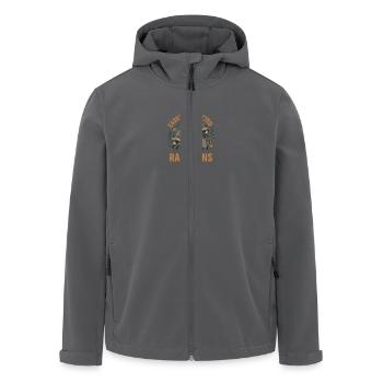 Camping Chaos Crew 🦝🔥🌲 - Recycelte Männer Softshell-Jacke von Stanley/Stella - Schwarz - Vorne - AI Model Male 185 light (185cm)