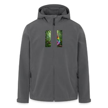 Faultier Wanderer STOLZ - Recycelte Männer Softshell-Jacke von Stanley/Stella - Schwarz - Vorne - AI Model Male 185 light (185cm)