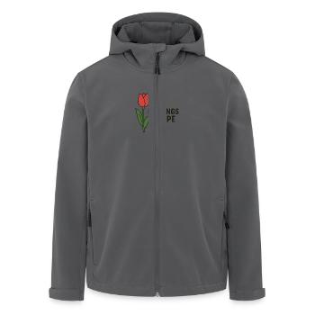 FAVORITE TULIP - Men’s Recycled Softshell Jacket by Stanley/Stella - black - Front - AI Model Male 185 light (185cm)