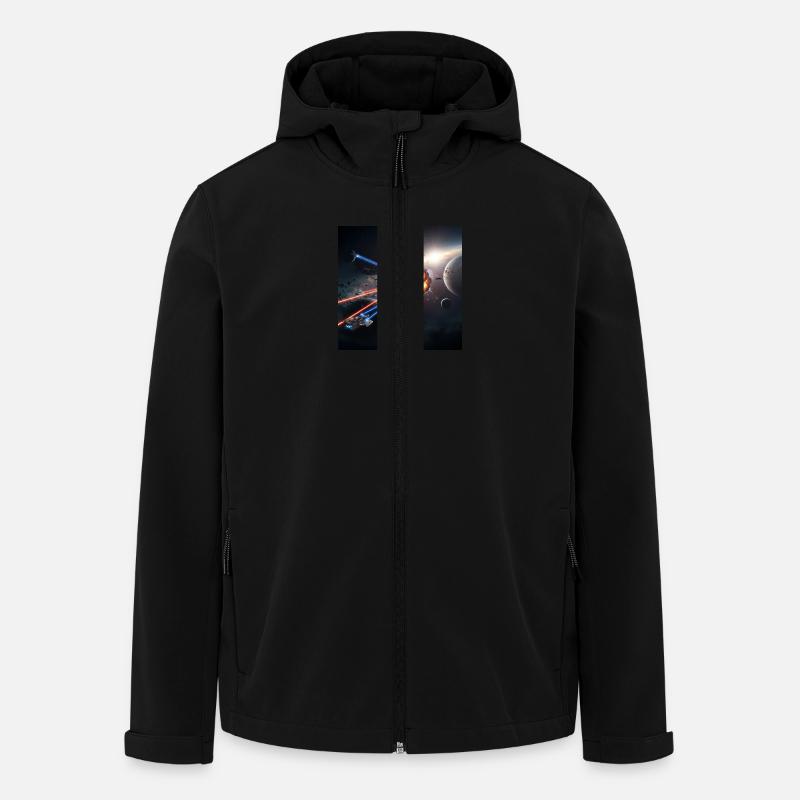 Futuristic space illusion - Men’s Recycled Softshell Jacket by Stanley/Stella - black