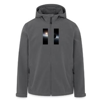 Kosmisches Eclipse Design - Recycelte Männer Softshell-Jacke von Stanley/Stella - Schwarz - Vorne - AI Model Male 185 light (185cm)