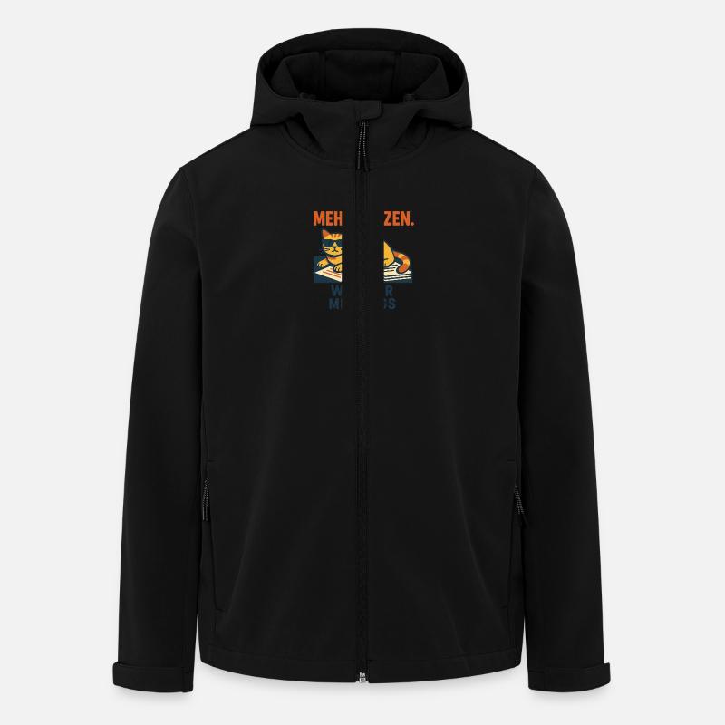 More cats. Fewer meetings - Men’s Recycled Softshell Jacket by Stanley/Stella - black