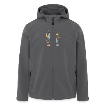Nashorn Design - Recycelte Männer Softshell-Jacke von Stanley/Stella - Schwarz - Vorne - AI Model Male 185 light (185cm)