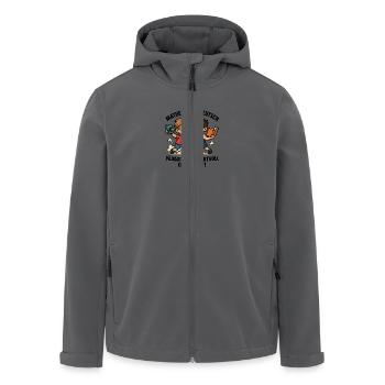 Math German Duel Wrestling - Men’s Recycled Softshell Jacket by Stanley/Stella - black - Front - AI Model Male 185 light (185cm)