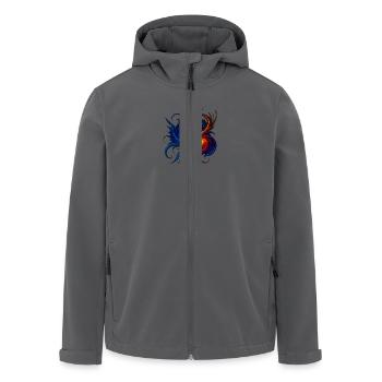 Cosmic Flow – eine Sammlung von lebendigen, galaktischen - Recycelte Männer Softshell-Jacke von Stanley/Stella - Schwarz - Vorne - AI Model Male 185 light (185cm)