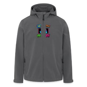 Pixel Vibes Ja - Recycelte Männer Softshell-Jacke von Stanley/Stella - Schwarz - Vorne - AI Model Male 185 light (185cm)