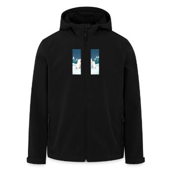 Spielende Eisbären bauen ein Iglu - Winter cartoon - Recycelte Männer Softshell-Jacke von Stanley/Stella - Schwarz - Vorne - AI Model Male 185 light (185cm)