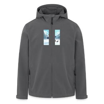 Eisbär spielt Eishockey im Winter - Recycelte Männer Softshell-Jacke von Stanley/Stella - Schwarz - Vorne - AI Model Male 185 light (185cm)