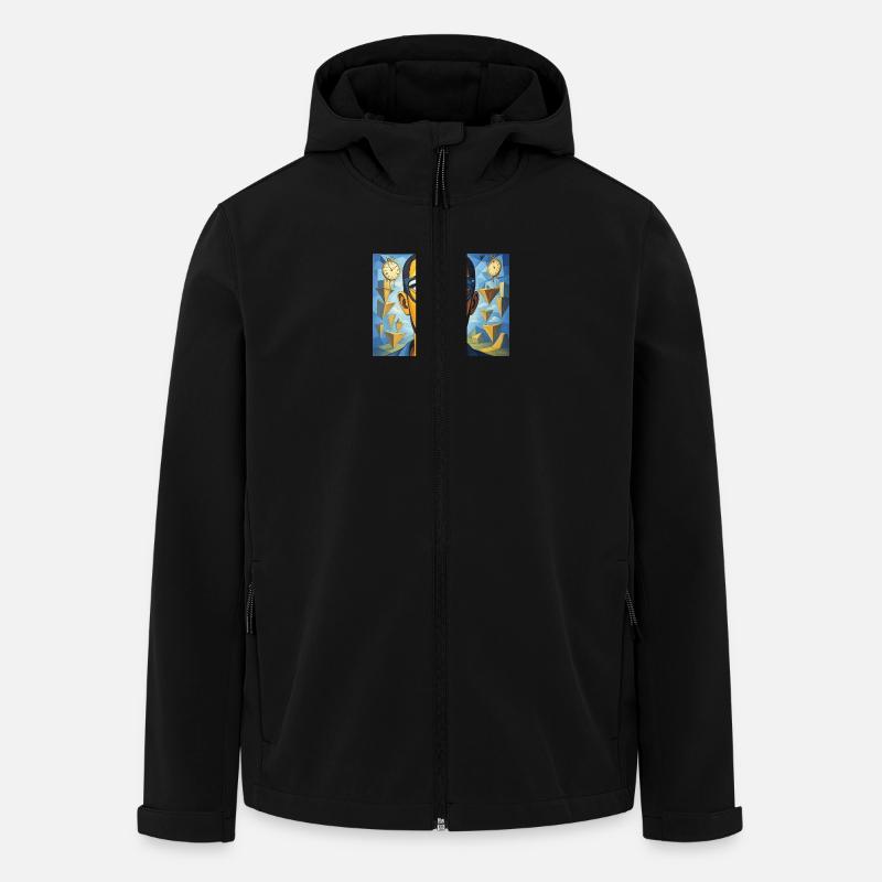 Cubist face - Men’s Recycled Softshell Jacket by Stanley/Stella - black