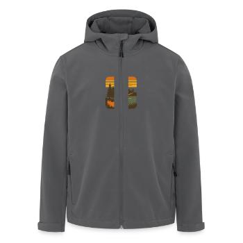 Golden Escape – Retro Nature Mood - Recycelte Männer Softshell-Jacke von Stanley/Stella - Schwarz - Vorne - AI Model Male 185 light (185cm)