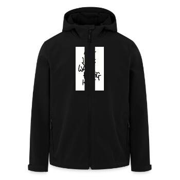 COURAGE, AMOUR, VÉRACITÉ - Veste softshell homme en polyester recyclé Stanley/Stella - noir - Devant - AI Model Male 185 light (185cm)
