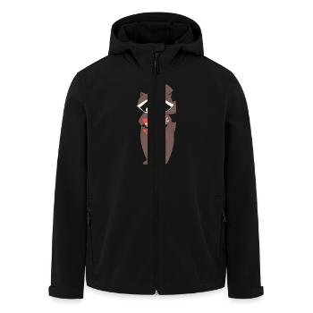 Racoon - Recycelte Männer Softshell-Jacke von Stanley/Stella - Schwarz - Vorne - AI Model Male 185 light (185cm)