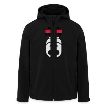 Arrive or die tryin '2 - Men’s Recycled Softshell Jacket by Stanley/Stella - black - Front - AI Model Male 185 light (185cm)