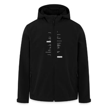 "Alles über Fitness" Motiv weiß - Recycelte Männer Softshell-Jacke von Stanley/Stella - Schwarz - Vorne - AI Model Male 185 light (185cm)