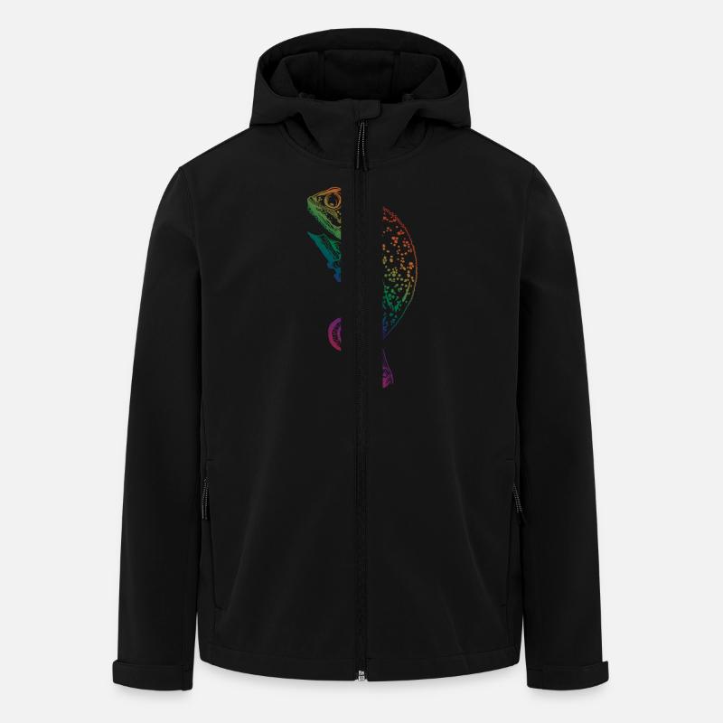 Chamäleon Eidechse Grafik Reptil Chamäleon Liebhaber - Recycelte Männer Softshell-Jacke von Stanley/Stella - Schwarz