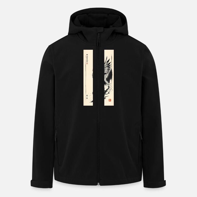 Kranich - Recycelte Männer Softshell-Jacke von Stanley/Stella - Schwarz