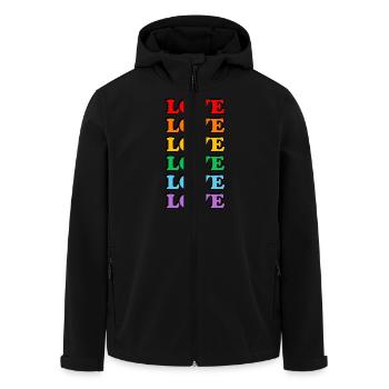 Love 6 rainbow colors gay pride - Men’s Recycled Softshell Jacket by Stanley/Stella - black - Front - AI Model Male 185 light (185cm)