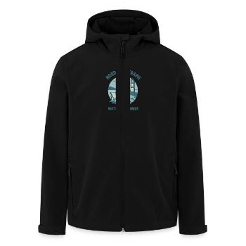 Nordseetherapie - Watt hilft immer - Recycelte Männer Softshell-Jacke von Stanley/Stella - Schwarz - Vorne - AI Model Male 185 light (185cm)