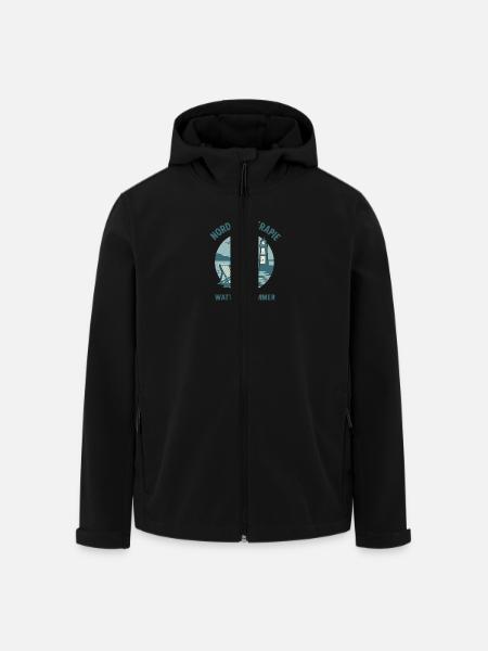 Nordseetherapie - Watt hilft immer - Recycelte Männer Softshell-Jacke von Stanley/Stella - Schwarz
