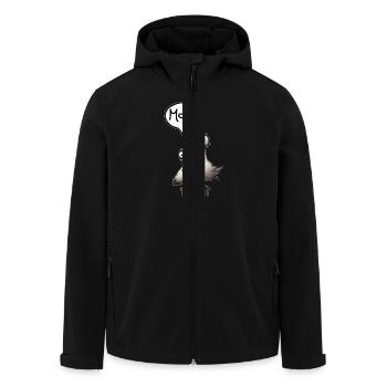 Plattdeutsche Möwe Moin Spruch Nordsee Liebhaber - Recycelte Männer Softshell-Jacke von Stanley/Stella - Schwarz - Vorne - AI Model Male 185 light (185cm)