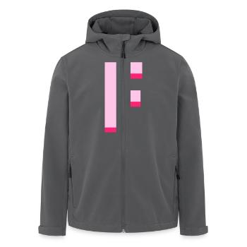 Pop- und moderner rosa Buchstabe f - Recycelte Männer Softshell-Jacke von Stanley/Stella - Schwarz - Vorne - AI Model Male 185 light (185cm)