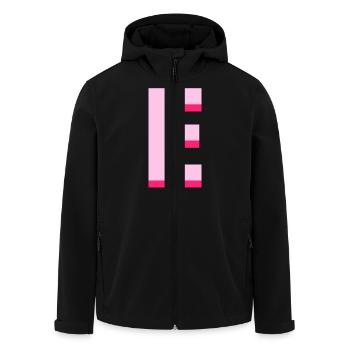 Pop und moderner rosa Buchstabe e - Recycelte Männer Softshell-Jacke von Stanley/Stella - Schwarz - Vorne - AI Model Male 185 light (185cm)