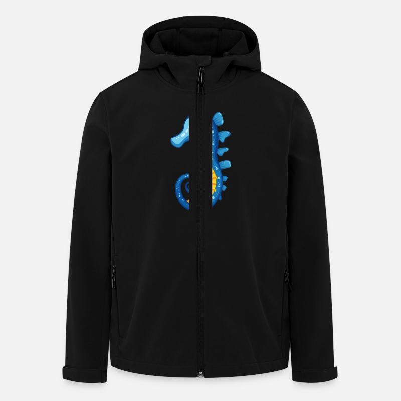 blue seahorse - Men’s Recycled Softshell Jacket by Stanley/Stella - black