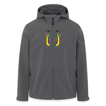 National Coat of Arms of Ecuador - Men’s Recycled Softshell Jacket by Stanley/Stella - black - Front - AI Model Male 185 light (185cm)