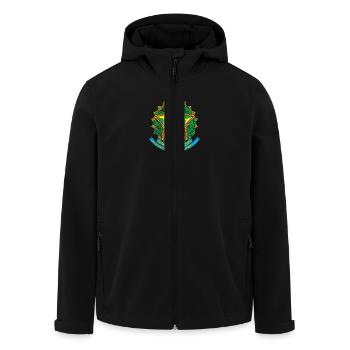National Coat of Arms of Brazil - Men’s Recycled Softshell Jacket by Stanley/Stella - black - Front - AI Model Male 185 light (185cm)