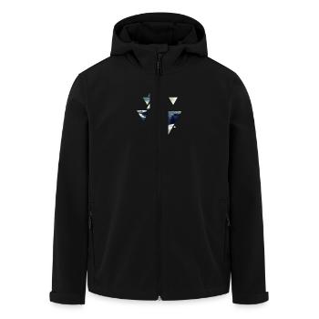 Montain Geometrie - Recycelte Männer Softshell-Jacke von Stanley/Stella - Schwarz - Vorne - AI Model Male 185 light (185cm)