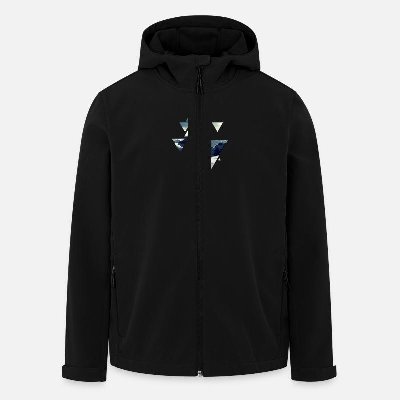 Montain Geometrie - Recycelte Männer Softshell-Jacke von Stanley/Stella - Schwarz