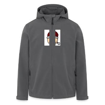 Height - Men’s Recycled Softshell Jacket by Stanley/Stella - anthracite - Front - AI Model Male 185 light (185cm)