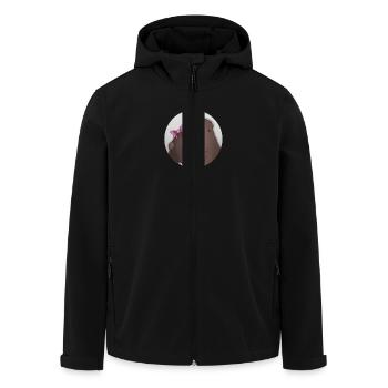 Tazz Talks | Quatse and Taz - Men’s Recycled Softshell Jacket by Stanley/Stella - black - Front - AI Model Male 185 light (185cm)
