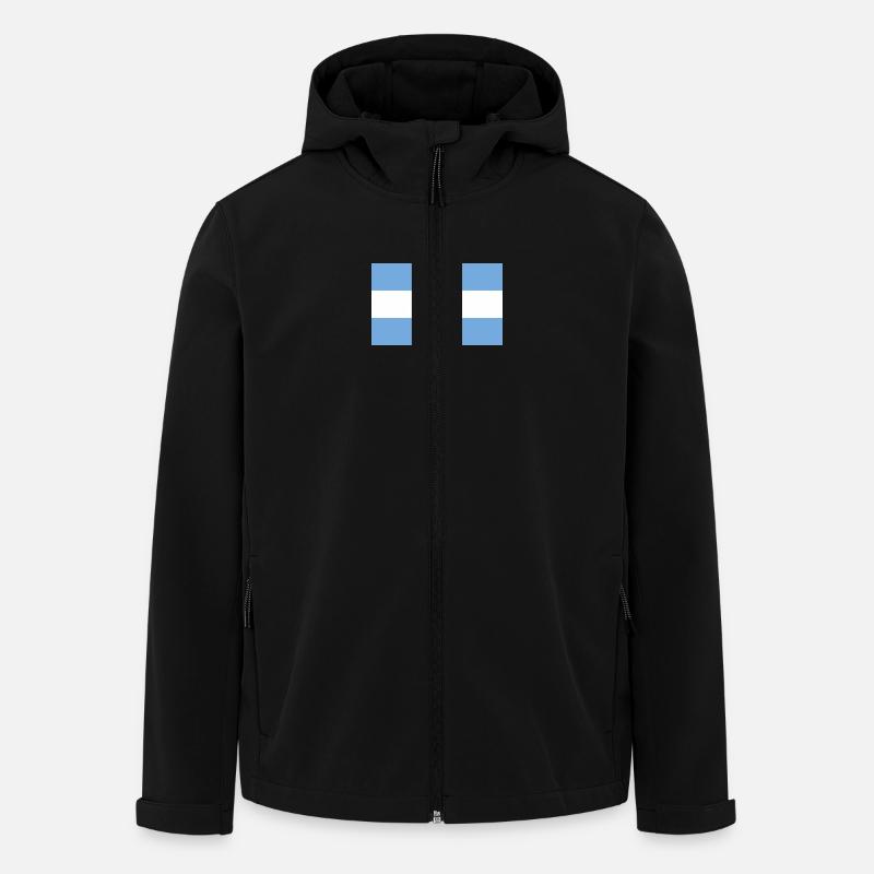 Drapeau national de l Argentine - Veste softshell homme en polyester recyclé Stanley/Stella - noir