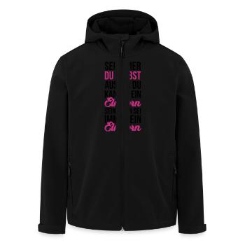 Sei ein Einhorn - Recycelte Männer Softshell-Jacke von Stanley/Stella - Schwarz - Vorne - AI Model Male 185 light (185cm)