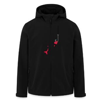 Fishing With Heart - Men’s Recycled Softshell Jacket by Stanley/Stella - black - Front - AI Model Male 185 light (185cm)
