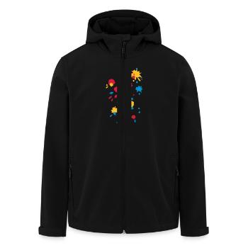 Color splash, paintball, game, splatter, graffiti - Men’s Recycled Softshell Jacket by Stanley/Stella - black - Front - AI Model Male 185 light (185cm)