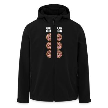 Funny Workout | Check Out My Six Pack | Donuts - Men’s Recycled Softshell Jacket by Stanley/Stella - black - Front - AI Model Male 185 light (185cm)