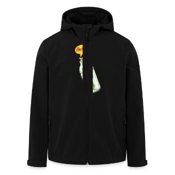 Hippocampe dans bouteille plastique demande d'aide - Veste softshell homme en polyester recyclé Stanley/Stella - noir - Devant - AI Model Male 185 light (185cm)
