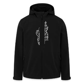 AMAZIGH TATTOO GESICHT UND MIT KABYLE SCHMUCK - Recycelte Männer Softshell-Jacke von Stanley/Stella - Schwarz - Vorne - AI Model Male 185 light (185cm)