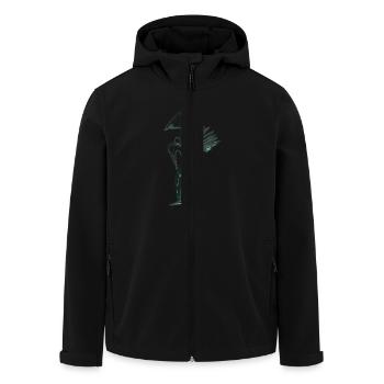 Accordion - Men’s Recycled Softshell Jacket by Stanley/Stella - black - Front - AI Model Male 185 light (185cm)