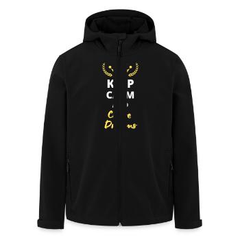 "Keep calm and chase dreams" - Träume und Ambitionen - Recycelte Männer Softshell-Jacke von Stanley/Stella - Schwarz - Vorne - AI Model Male 185 light (185cm)