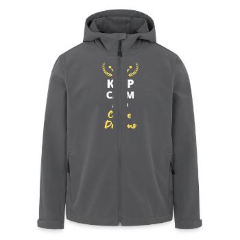 "Keep Calm and Chase Dreams" - Dreams and Ambition - Men’s Recycled Softshell Jacket by Stanley/Stella - anthracite - Front - AI Model Male 185 light (185cm)