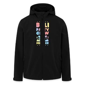 Equipe de fête à Bali - Veste softshell homme en polyester recyclé Stanley/Stella - noir - Devant - AI Model Male 185 light (185cm)
