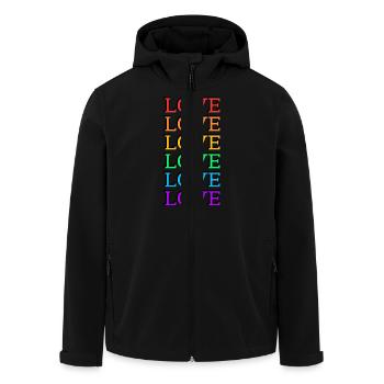 Love 6 rainbow colors gay pride - Men’s Recycled Softshell Jacket by Stanley/Stella - black - Front - AI Model Male 185 light (185cm)