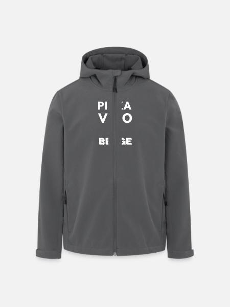 Pizza, Vino & Berge - Recycelte Männer Softshell-Jacke von Stanley/Stella - Schwarz