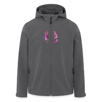 Chat, illustration, rose, échevelé, ébouriffé - Veste softshell homme en polyester recyclé Stanley/Stella - noir - Devant - AI Model Male 185 light (185cm)